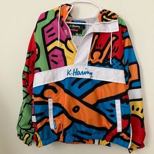 Special edition Keith Harring Members Only hoodie windbreaker